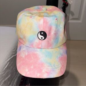 Tie-Dye Baseball Cap with Yin Yang Symbol